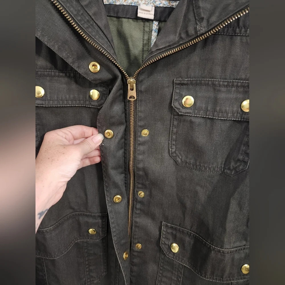 J. Crew relaxed boyfriend field jacket military utility grunge woman small - Picture 4 of 11